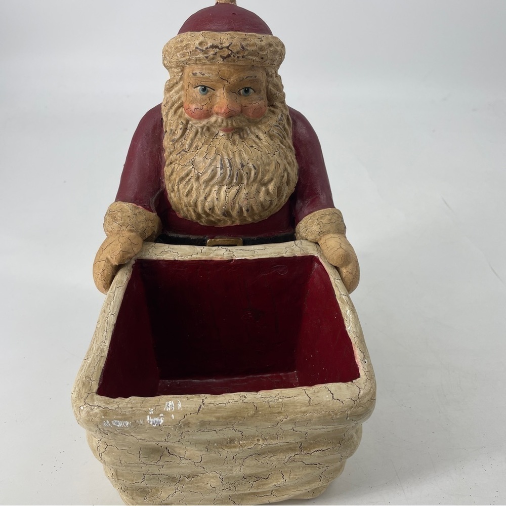 Christmas department 56 santa card holder candy holder container RARE! Vintage